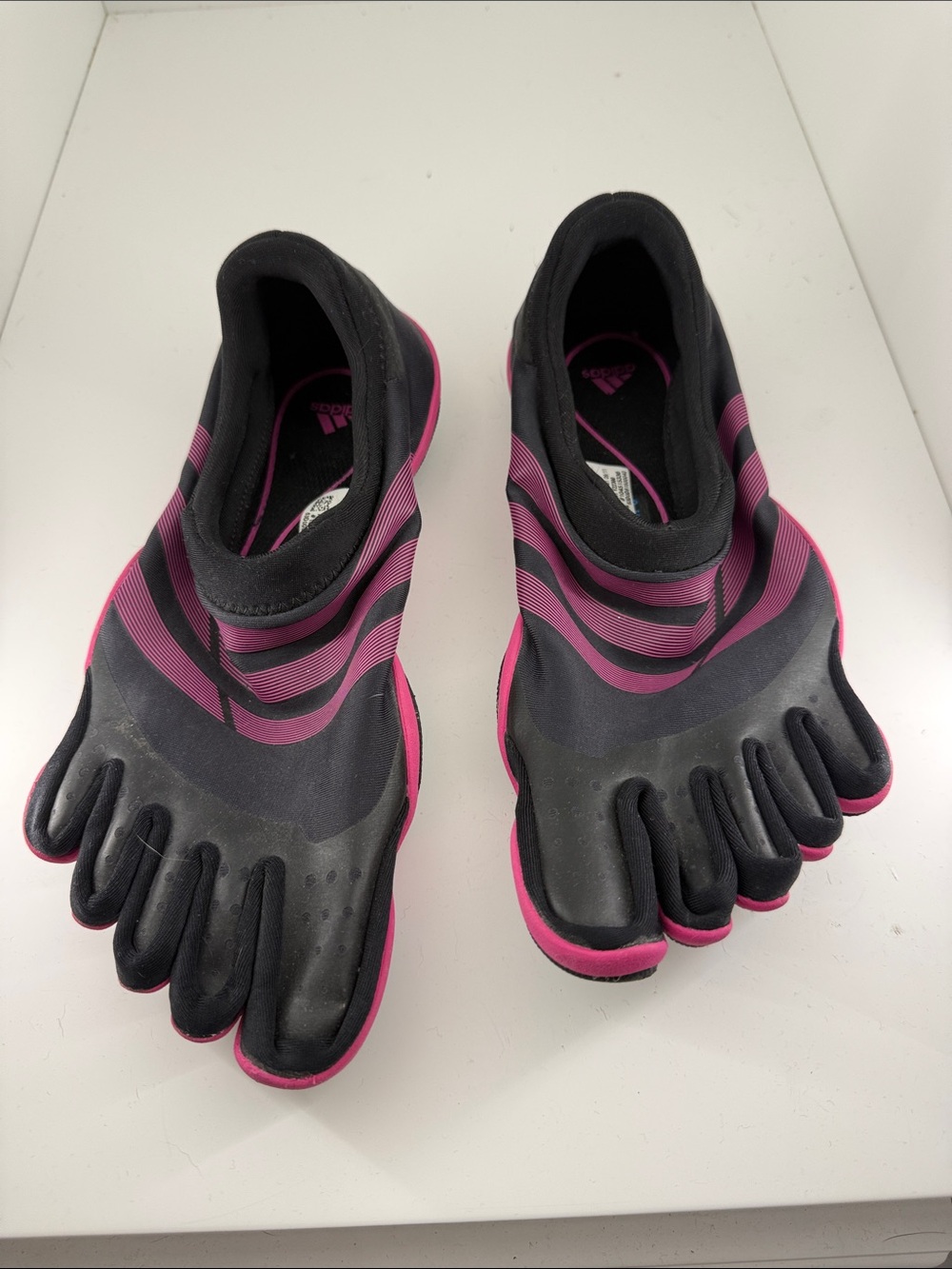 adidas Black and Pink Women’s Five-Toe Athletic Shoes